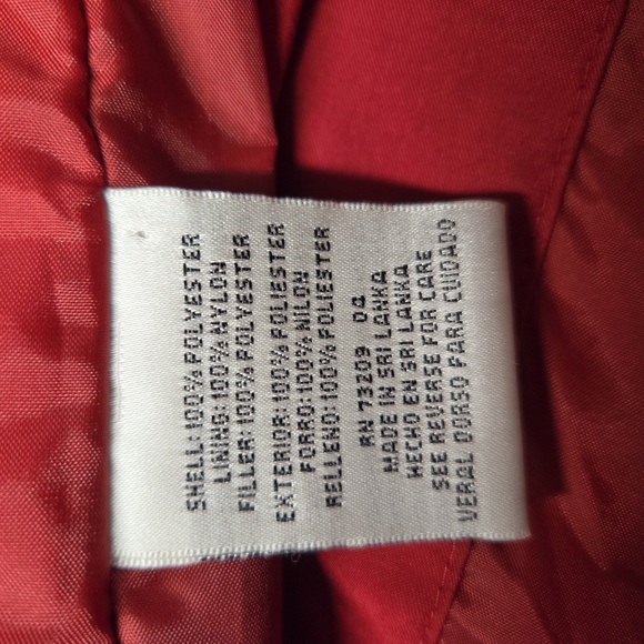 Quilted,red, size large, marvin richards, car coat, fingertip length. - Picture 6 of 7